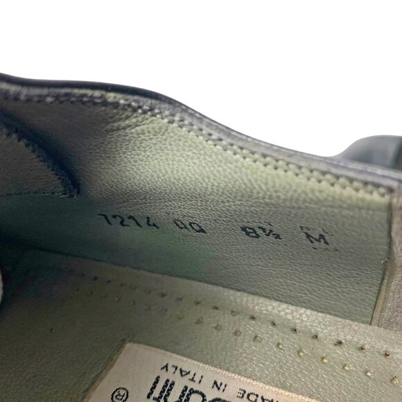 Lorenzo Banfi Black with White Leather‎ Embossed Cap Toe Dress Oxfords - Picture 5 of 12